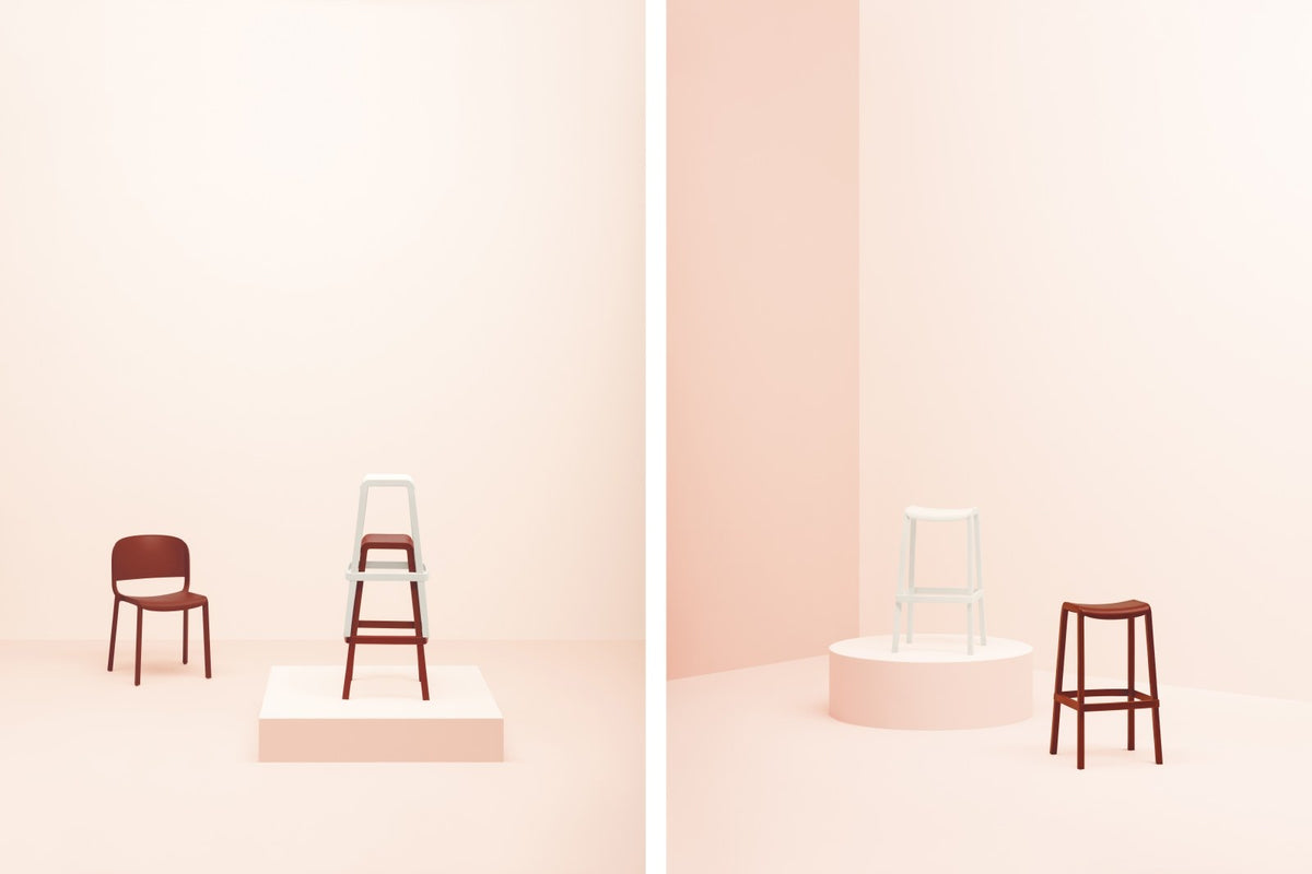 Pedrali Dome Stool in a styled interior