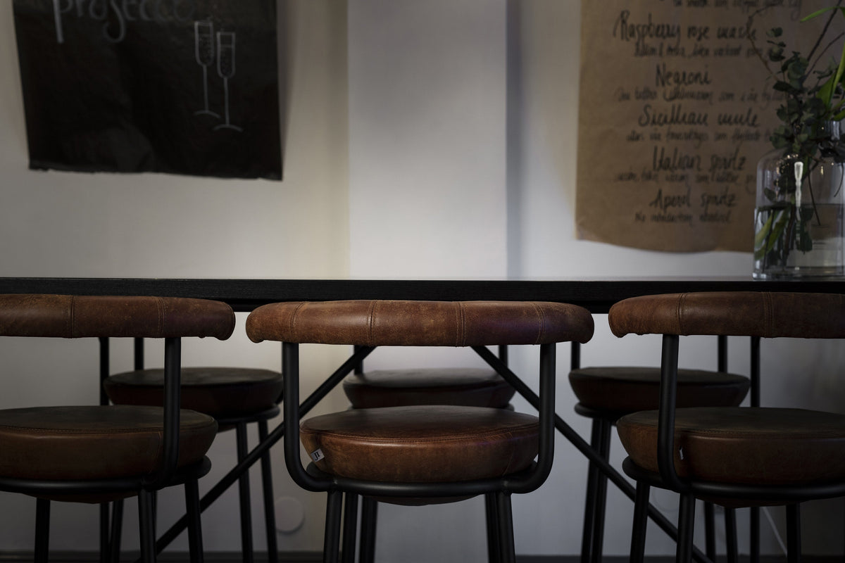 Piano tables in a hotel bar and workspace