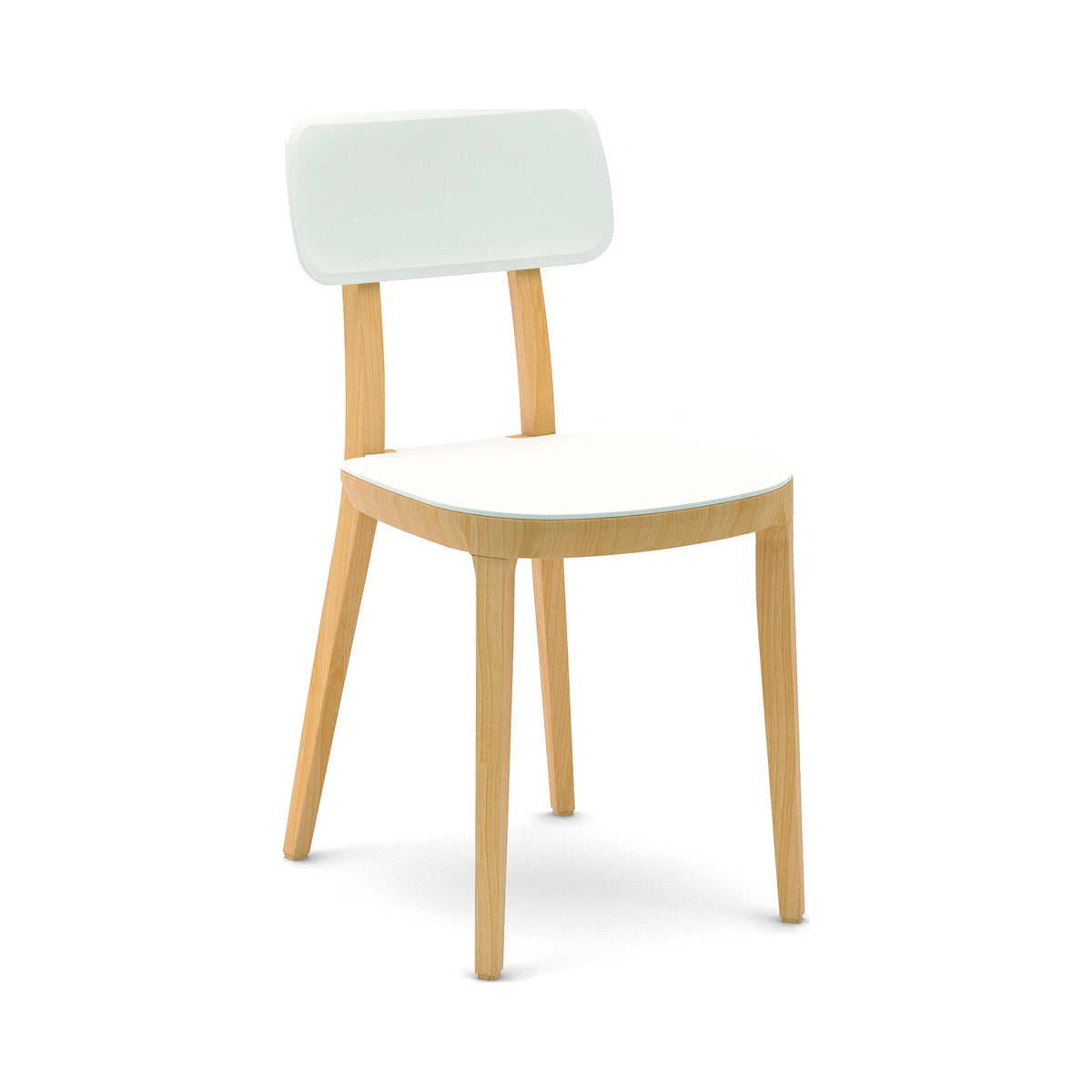 Porta Venezia Chair in natural beech with a white seat
