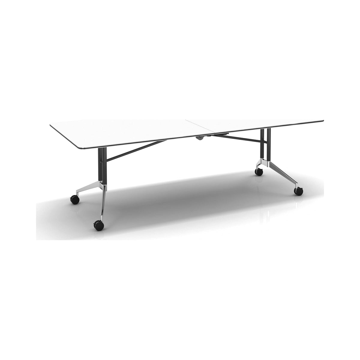 Rapid Edge folding table in Natural White