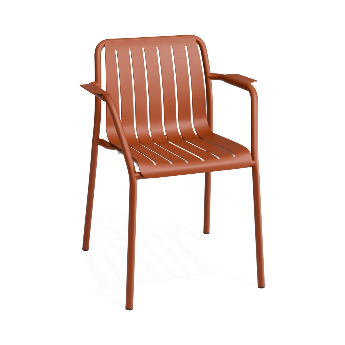 Roku outdoor armchair in papaya, three-quarter view
