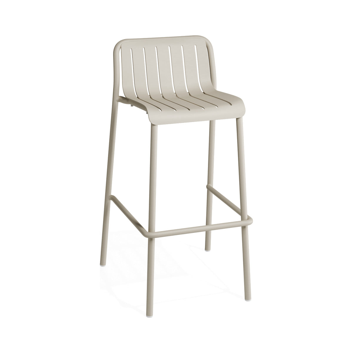 Roku bar stool in latte, three-quarter view