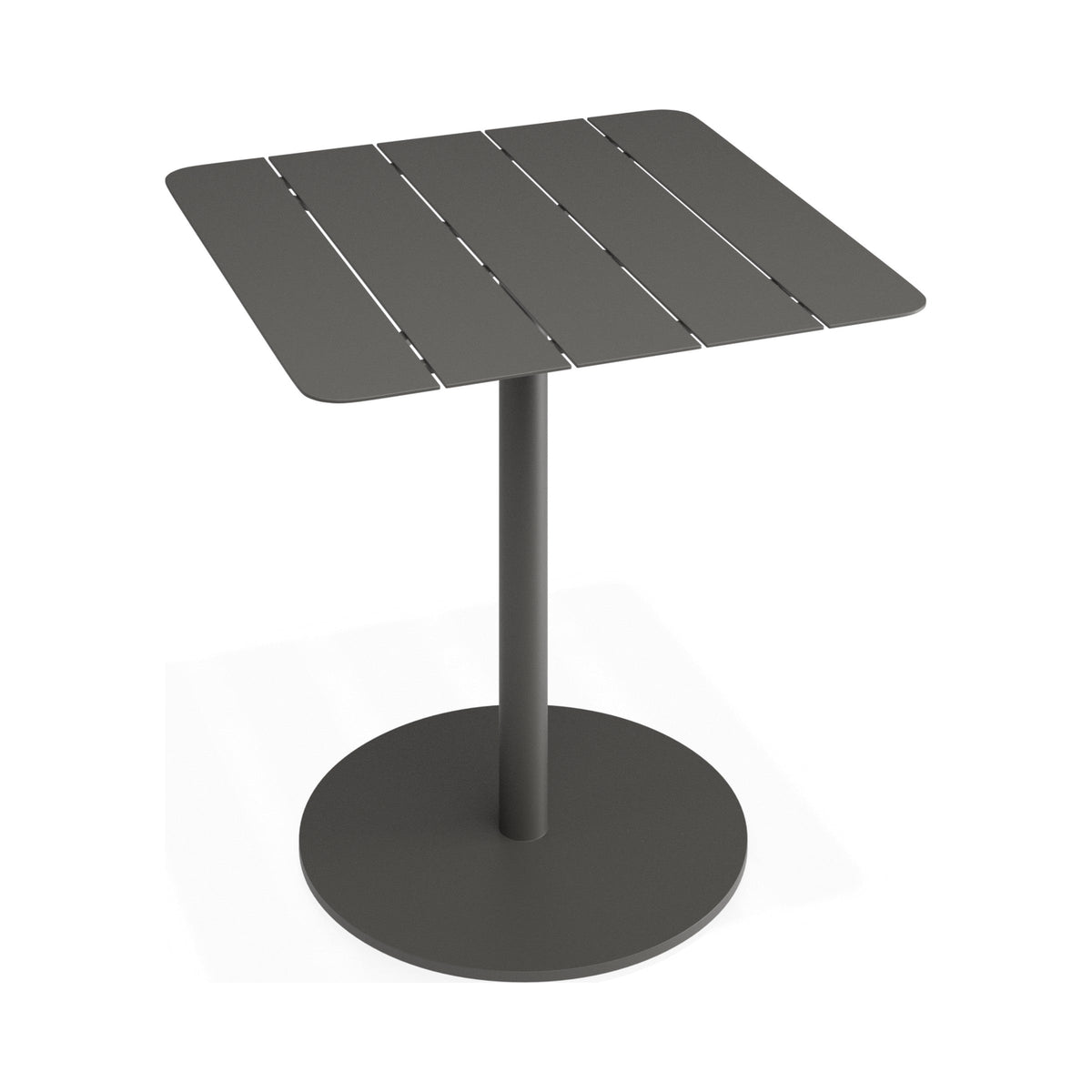 Roku café table in charcoal, viewed from above