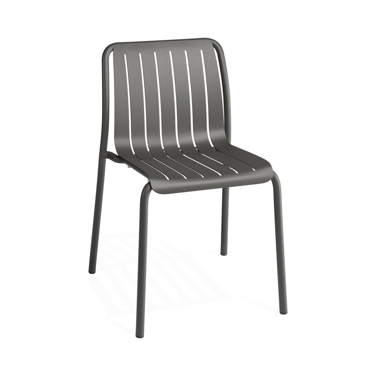 Roku dining chair in charcoal, three-quarter view