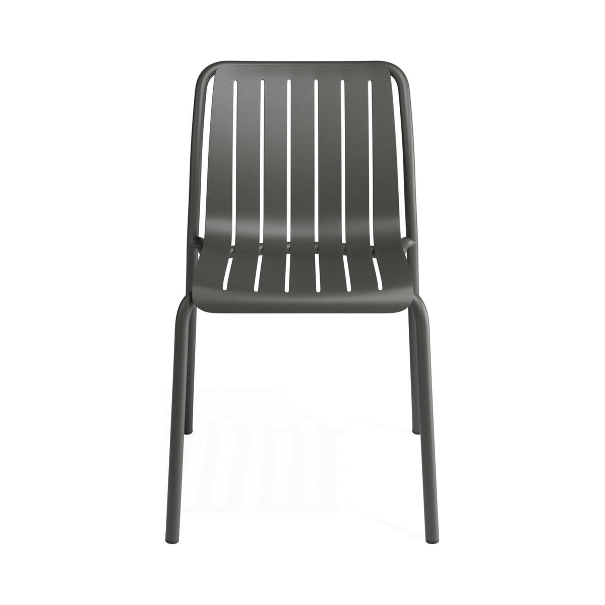 Roku dining chair in charcoal, front view