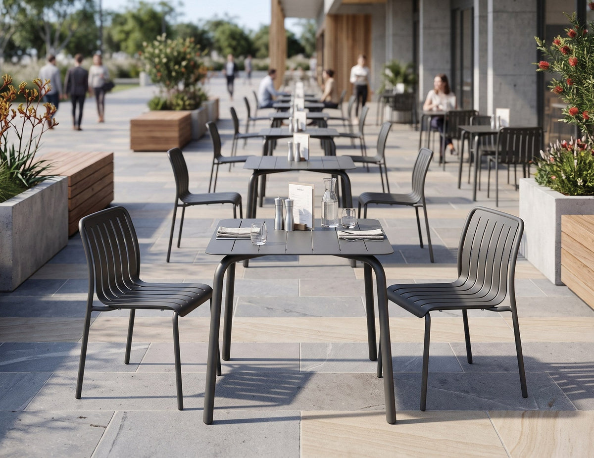 Roku Outdoor Dining Chair in a styled interior