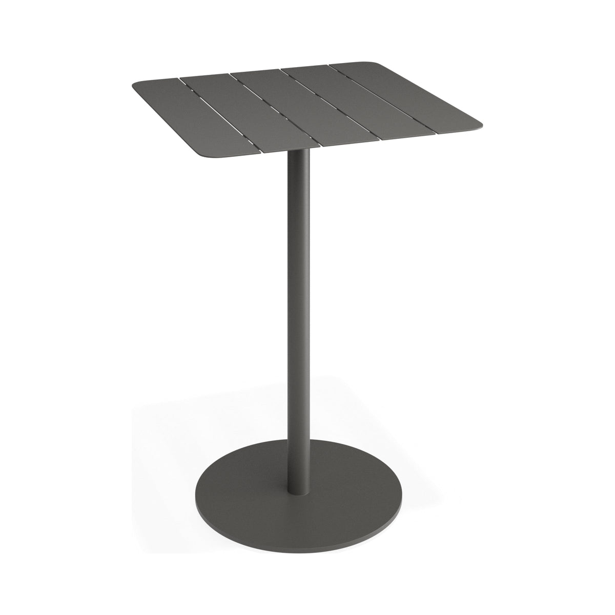 Roku high bar table in charcoal, viewed from above
