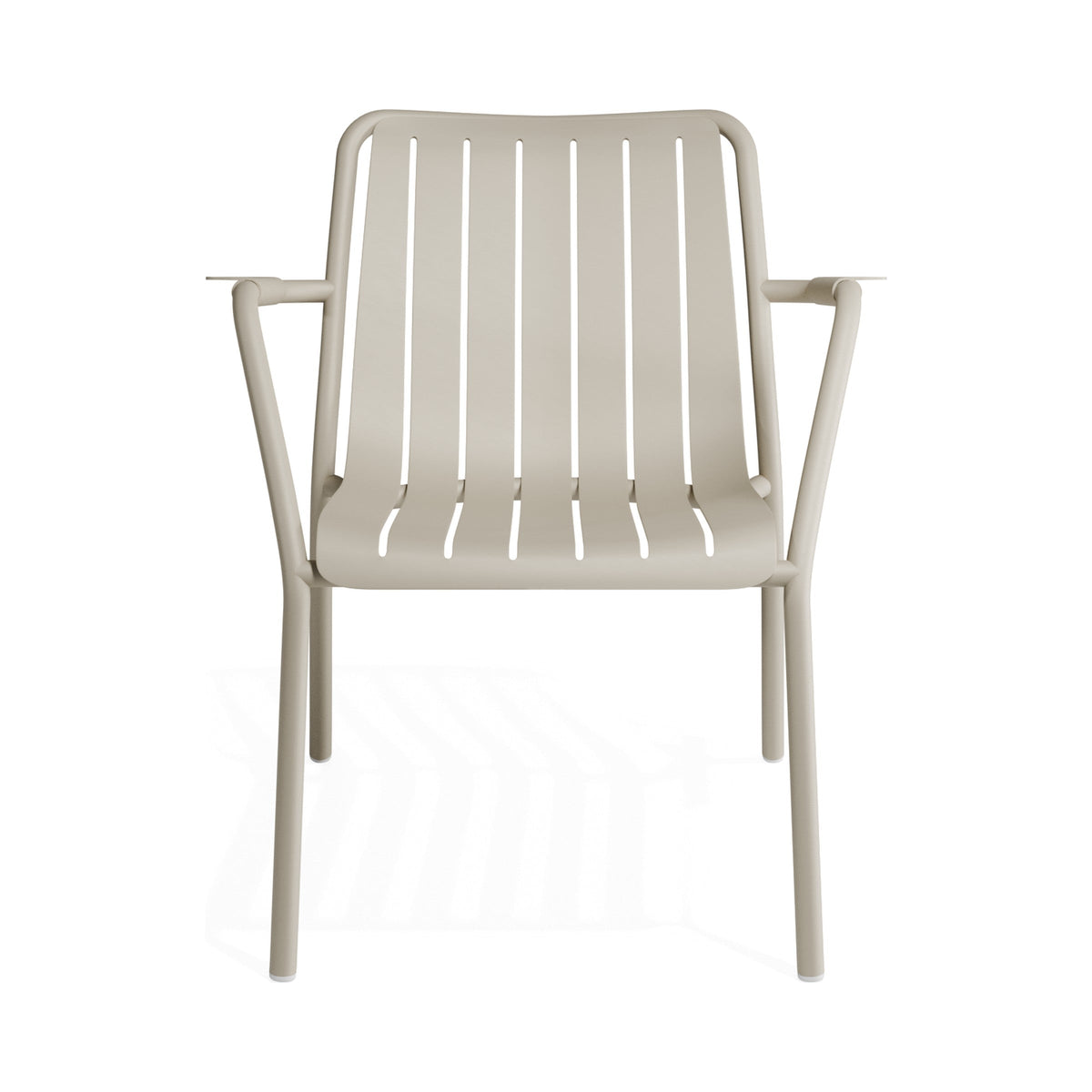 Roku lounge chair in latte, front view