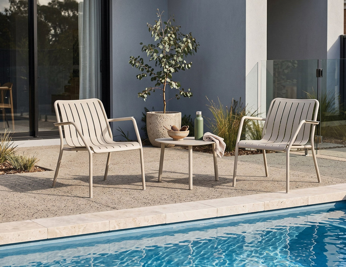 Roku Outdoor Lounge Chair in a styled interior