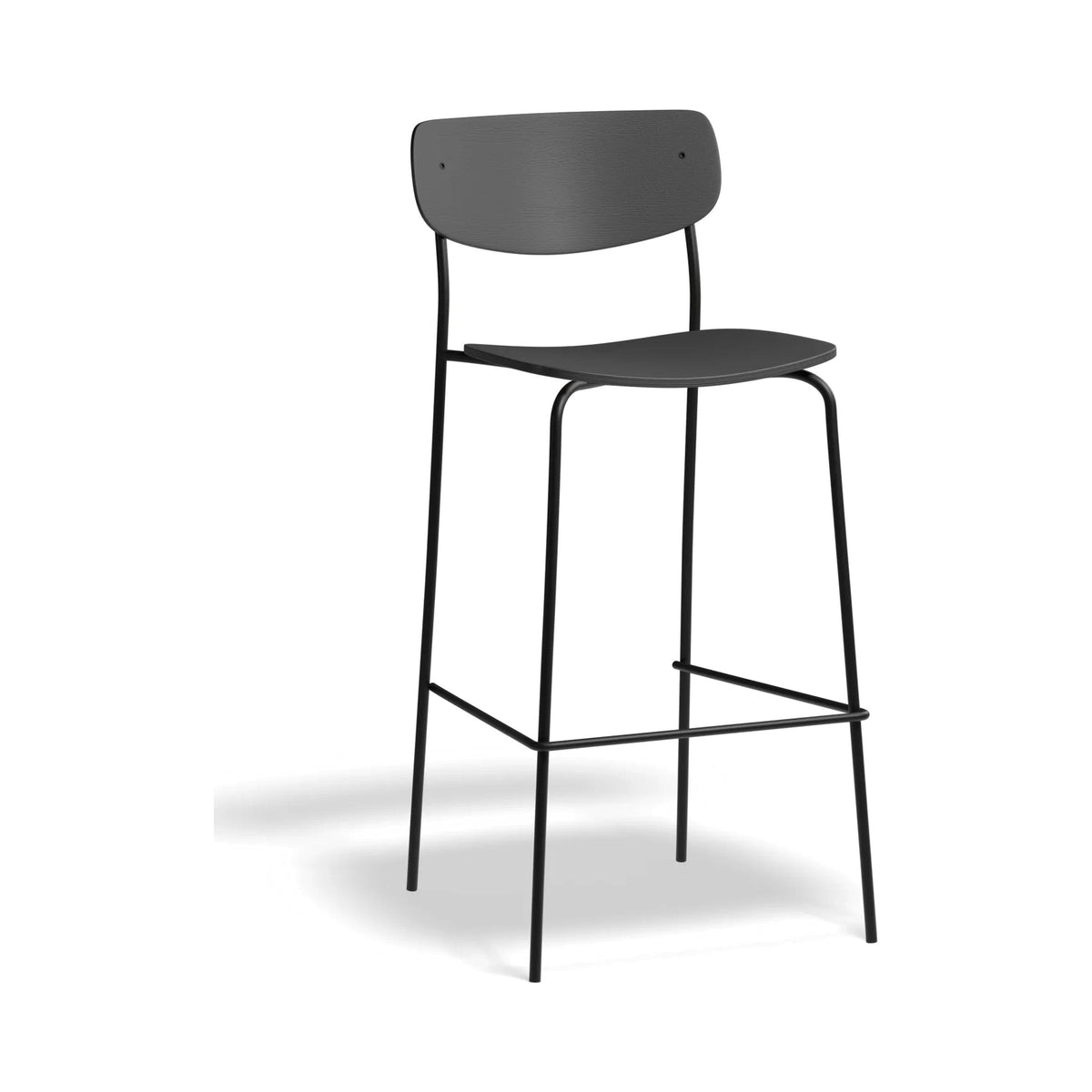 Rylie Bar Stool in black, three-quarter view