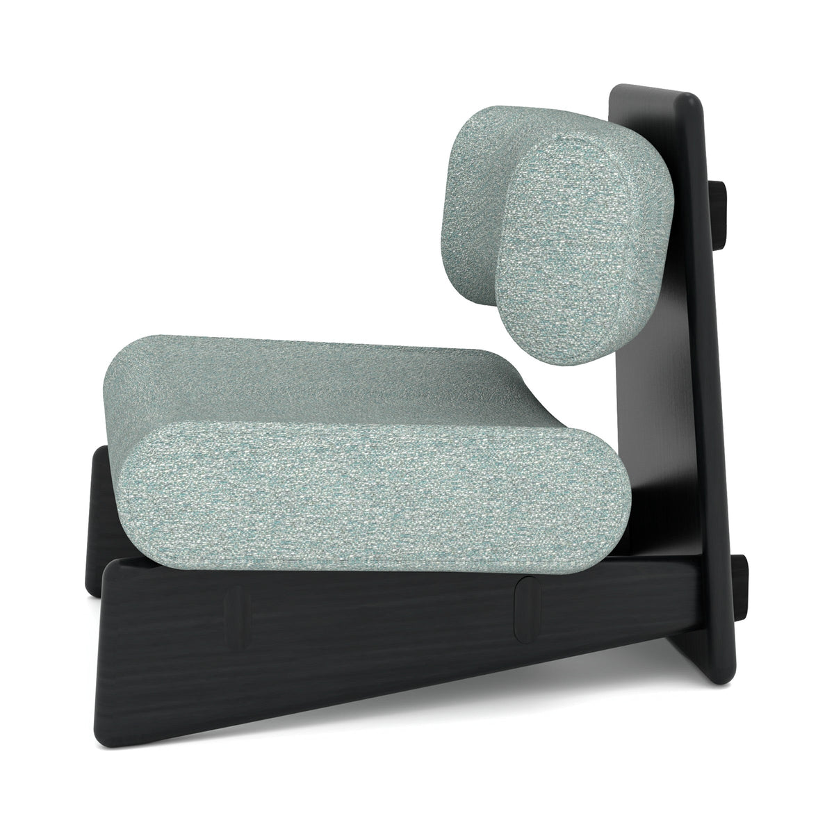SABI Low Lounge Chair in sage with black frame