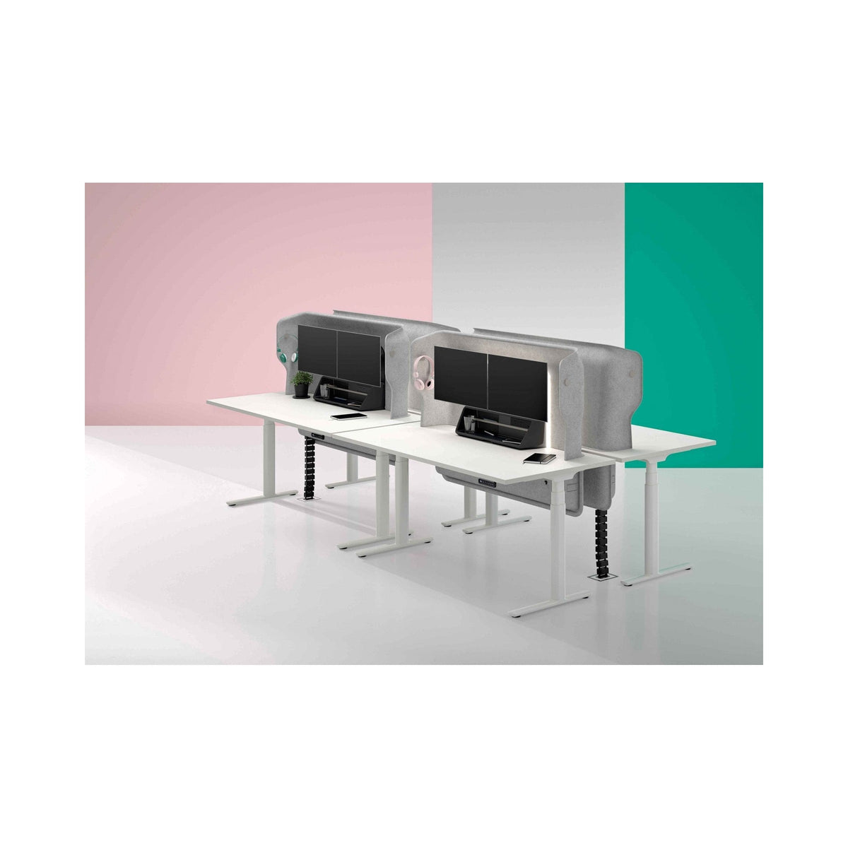 Screenliner on back-to-back desks