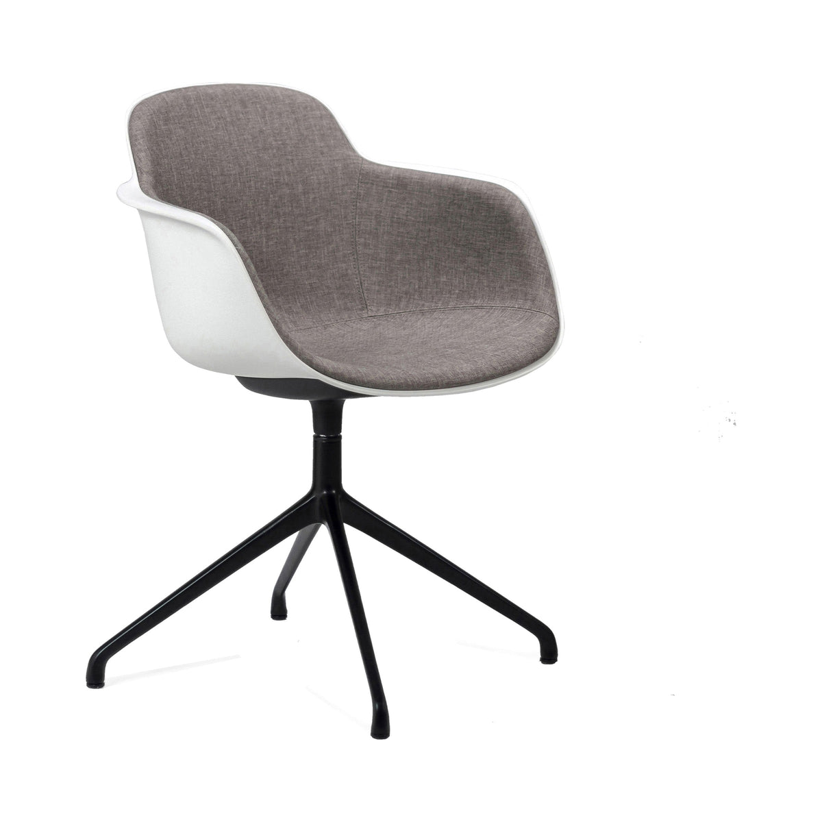 Sicla 4-Star Base Chair in White with an upholstered front