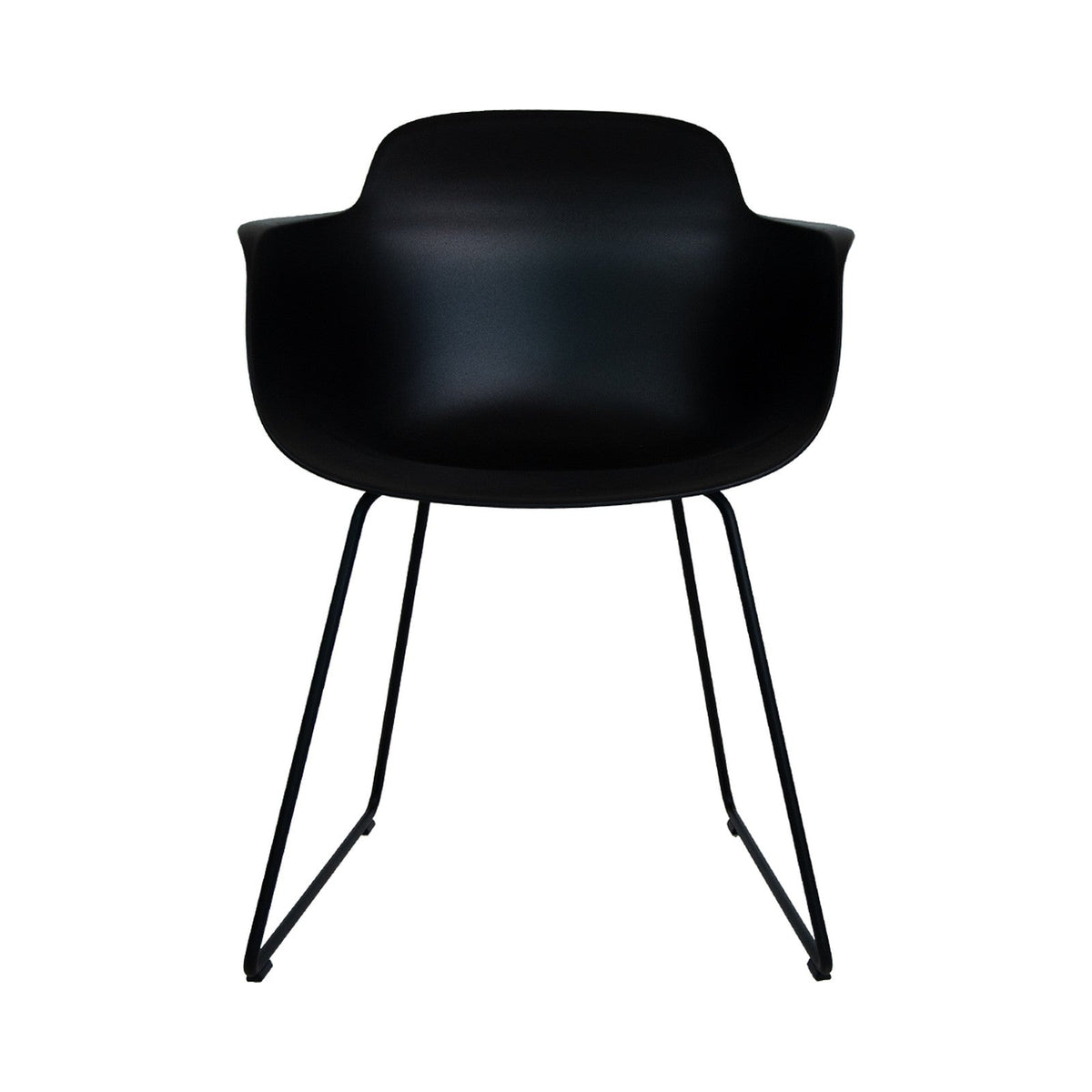 Sicla Sled Chair – Polypropylene shell (Black | Black), front view