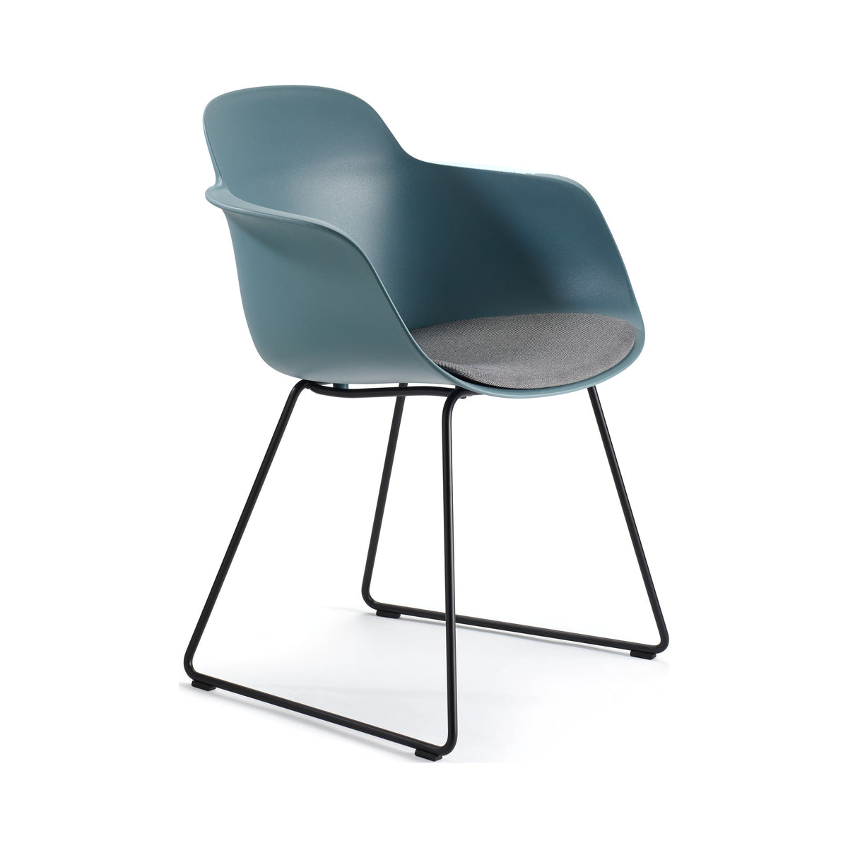 Sicla Sled Chair with an upholstered seat panel