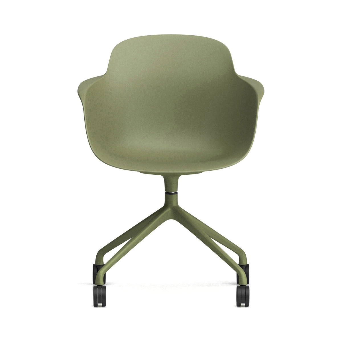 Sicla Swivel Castor Chair in Reed green