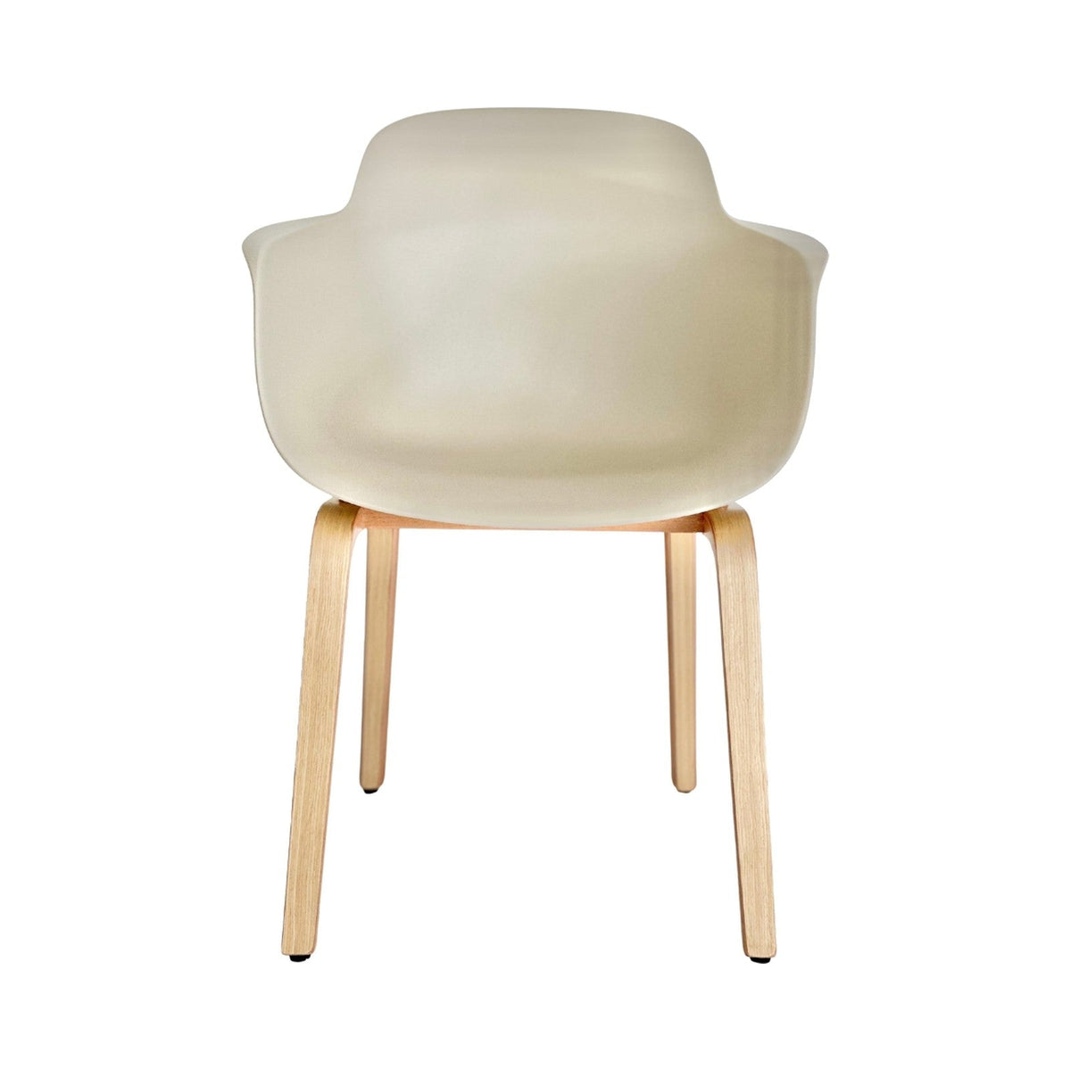 Sicla Wooden Leg Chair – Polypropylene shell (Sand Shell | Oak Natural base), front view