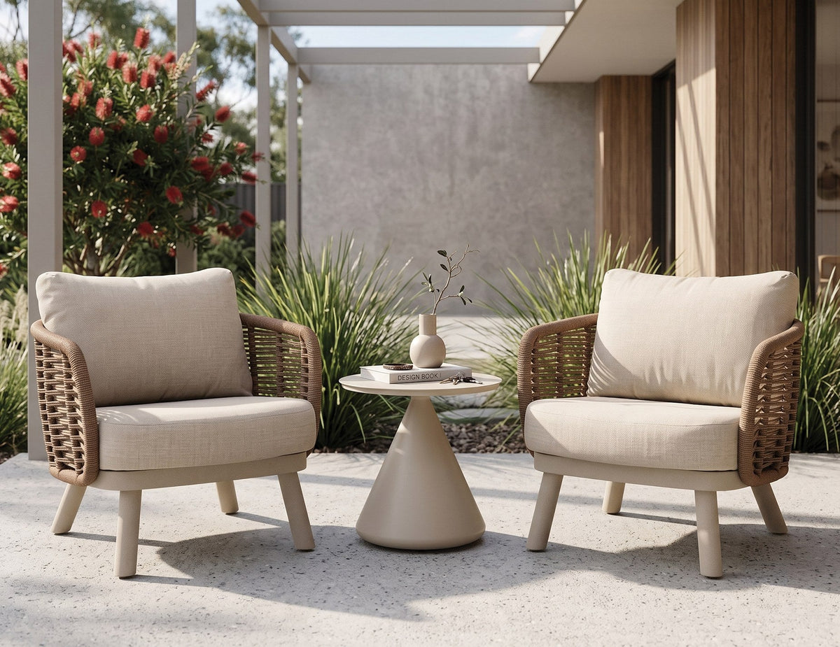 Sorrento Outdoor Lounge Chair in a styled interior