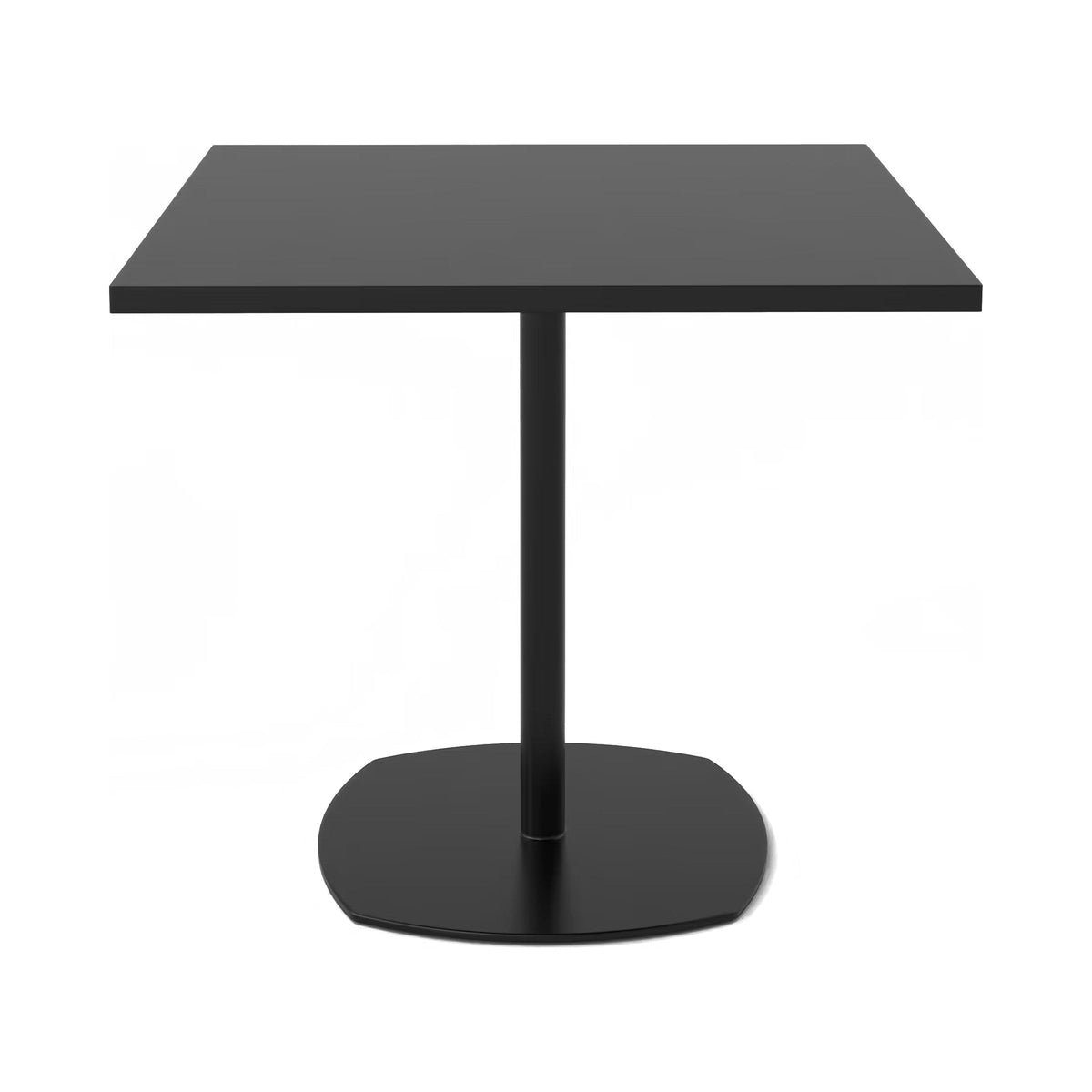 Squround disc base in black with a square black top