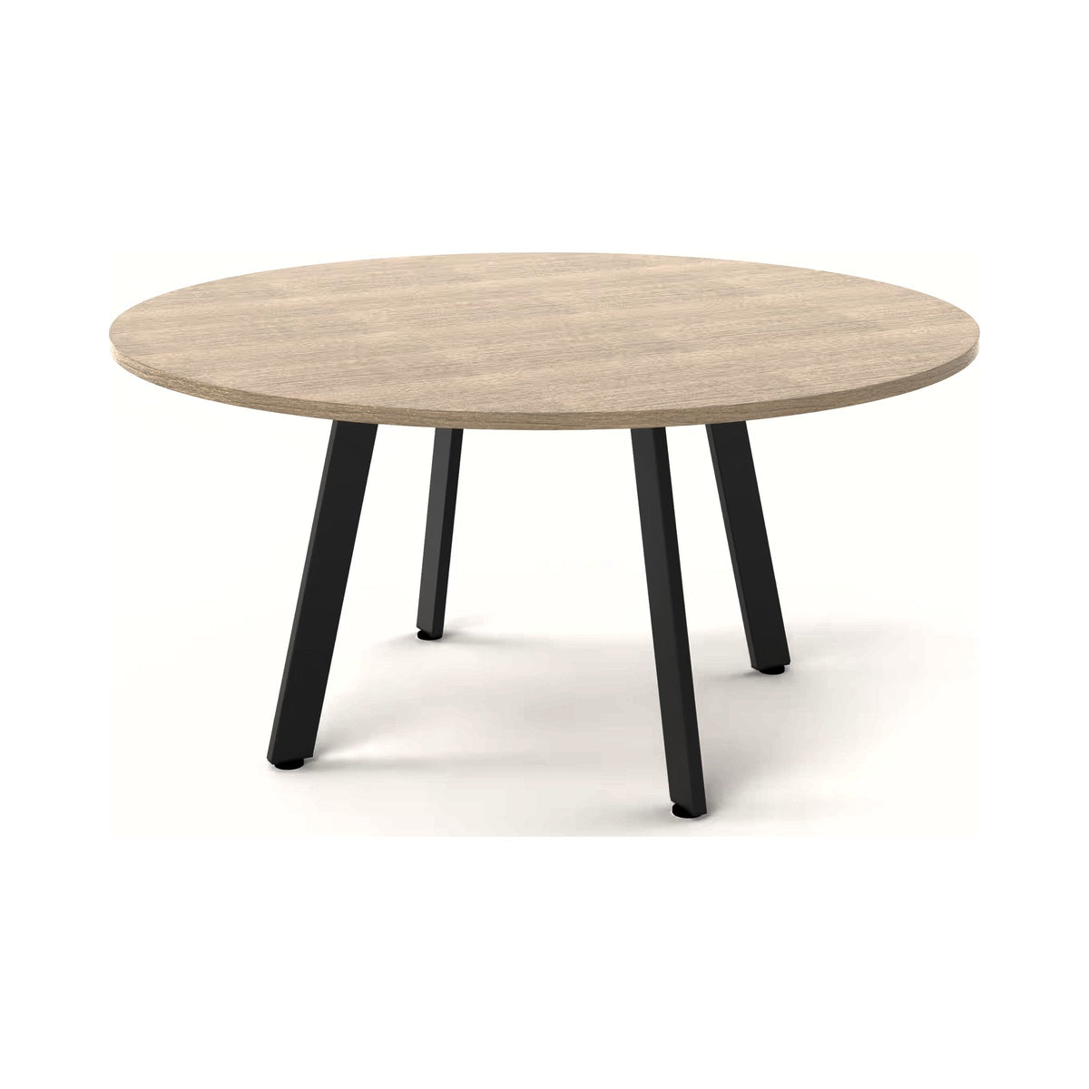 Inspire frame in black with a round timber-look top