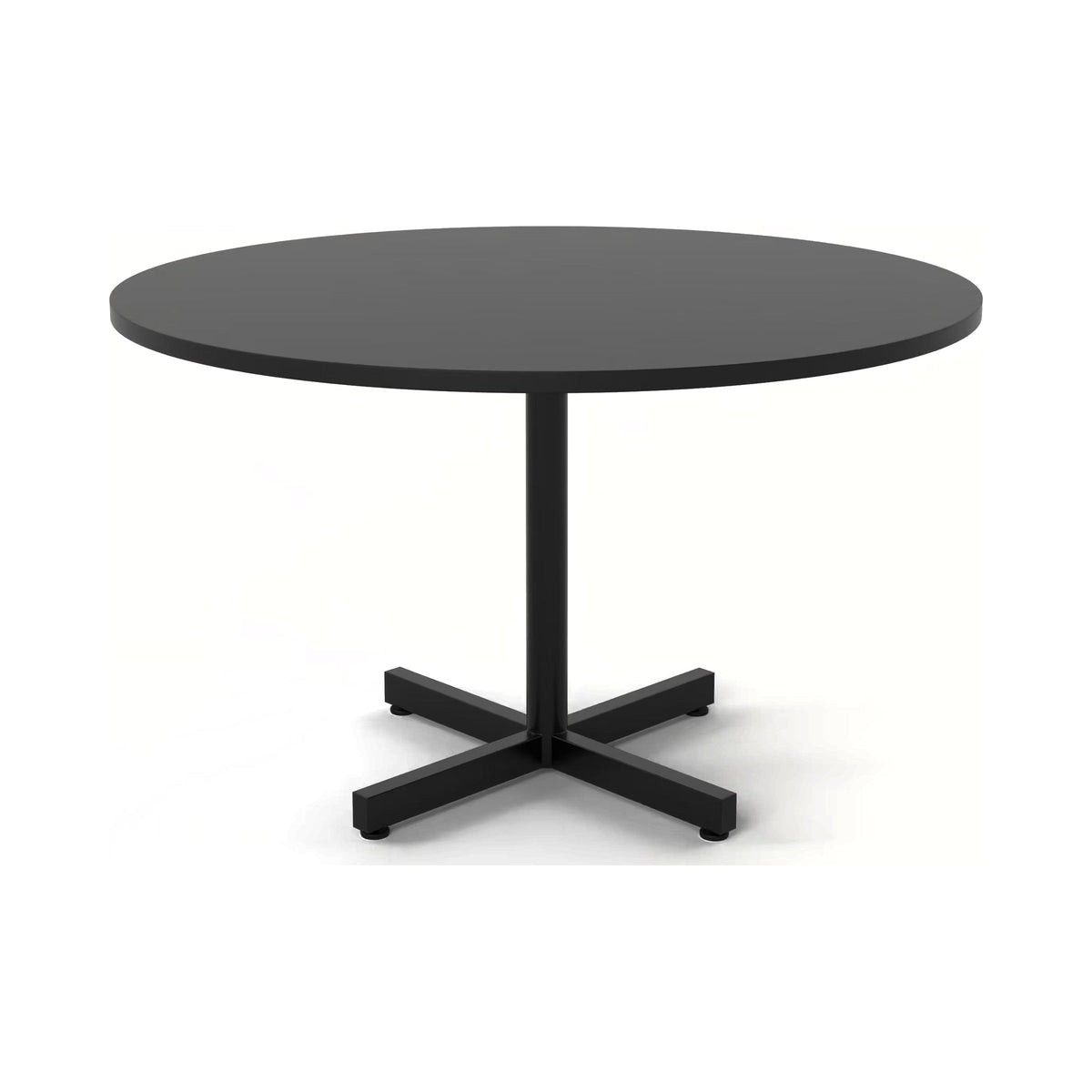 Trinity pedestal base in black with a round black top