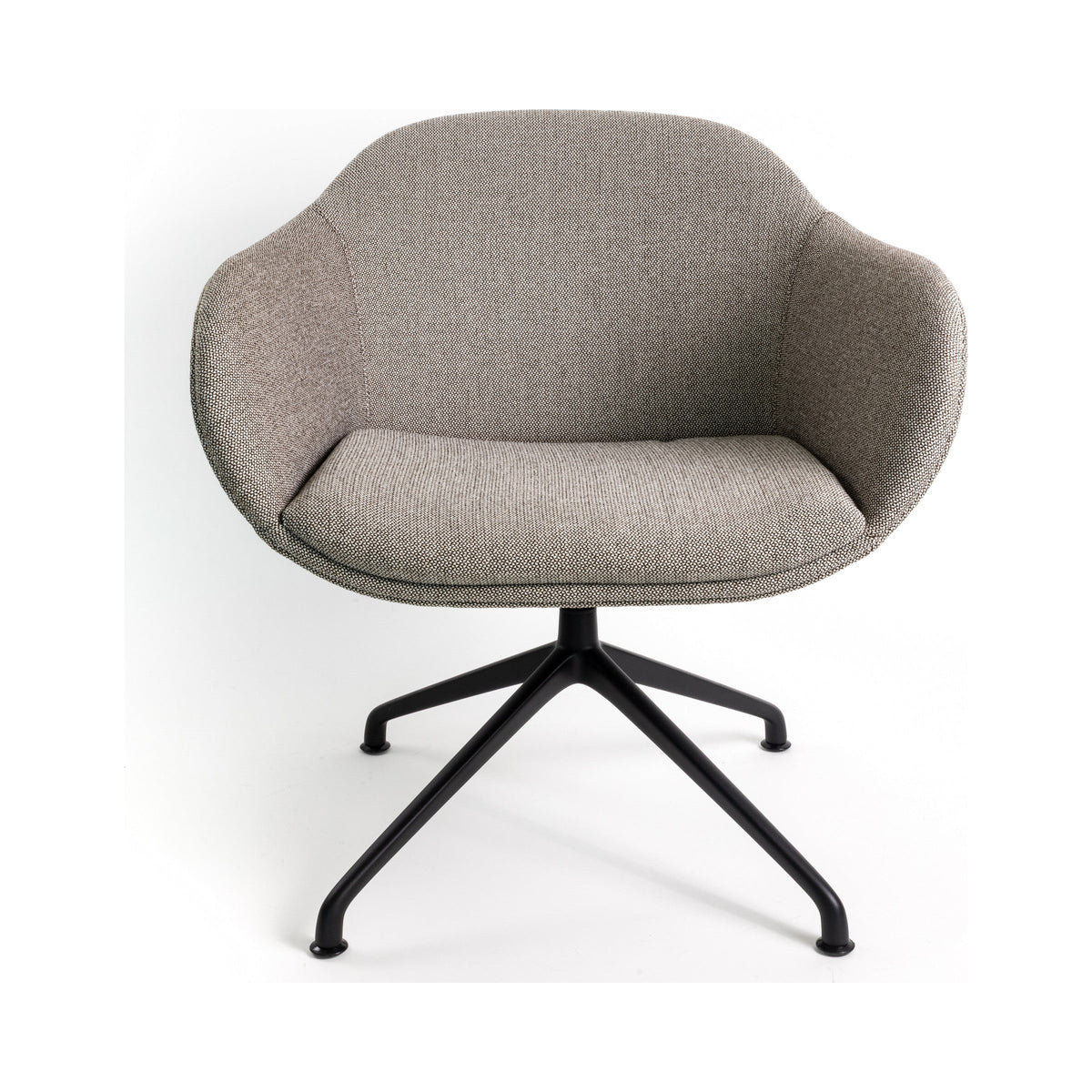 Tubby Lounge Chair in walnut leather on a 4-star swivel base