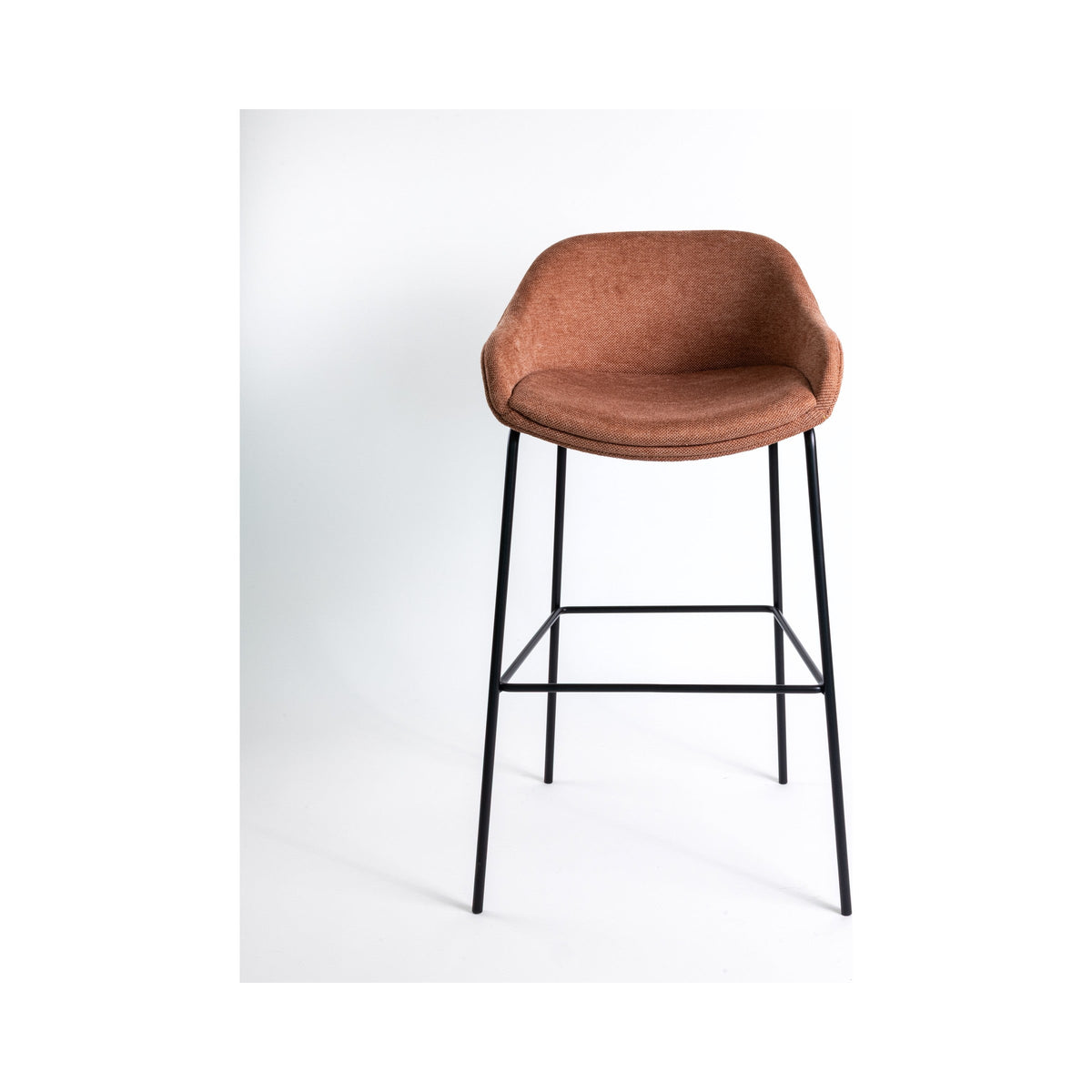 Tubby bar stool in terracotta