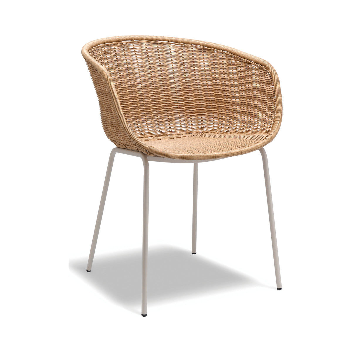 Tulum armchair with latte legs, three-quarter view