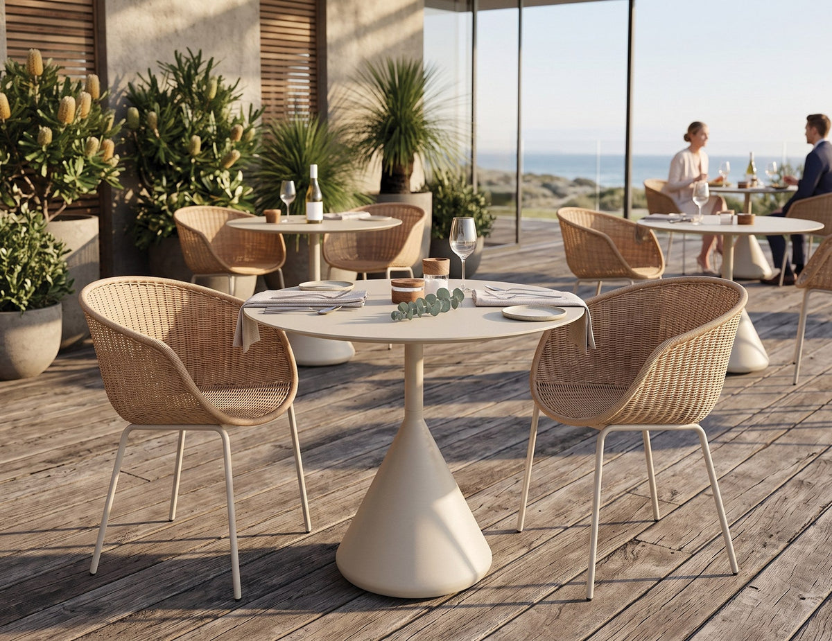Tulum Outdoor Rattan Armchair in a styled interior