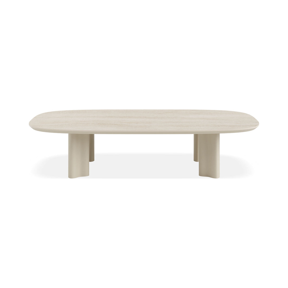 Vela coffee table in latte, front view