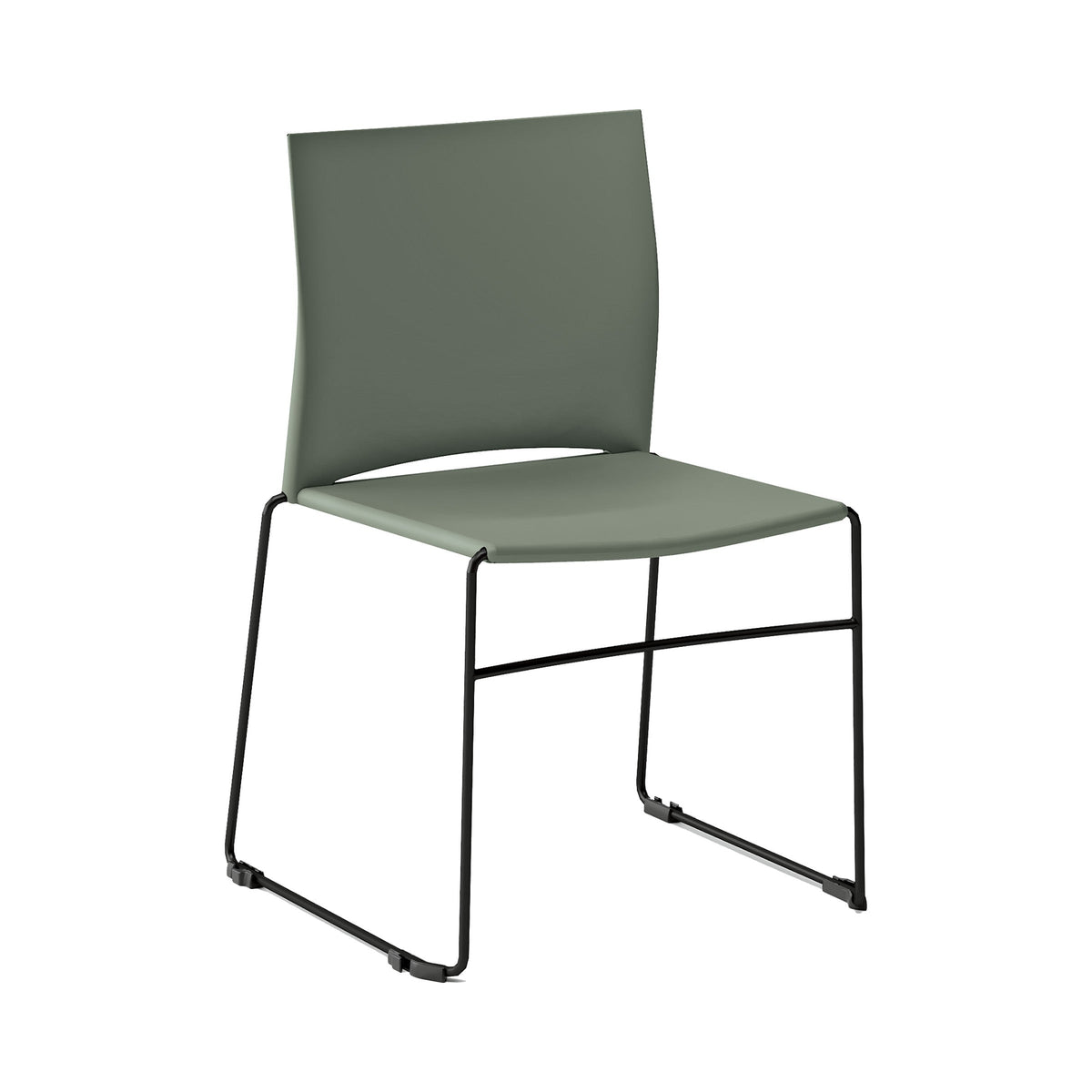 Web Chair in sage with an upholstered seat