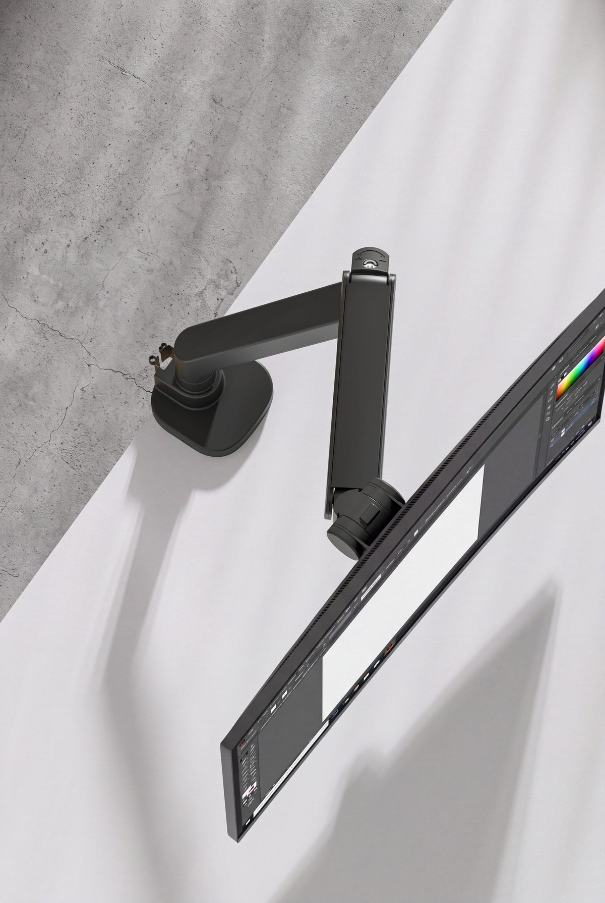 2-22-curve-monitor-arm in a styled interior