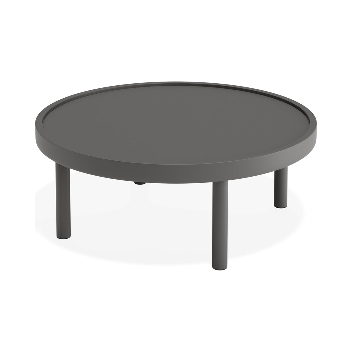 Aluna outdoor coffee table in charcoal, viewed from above