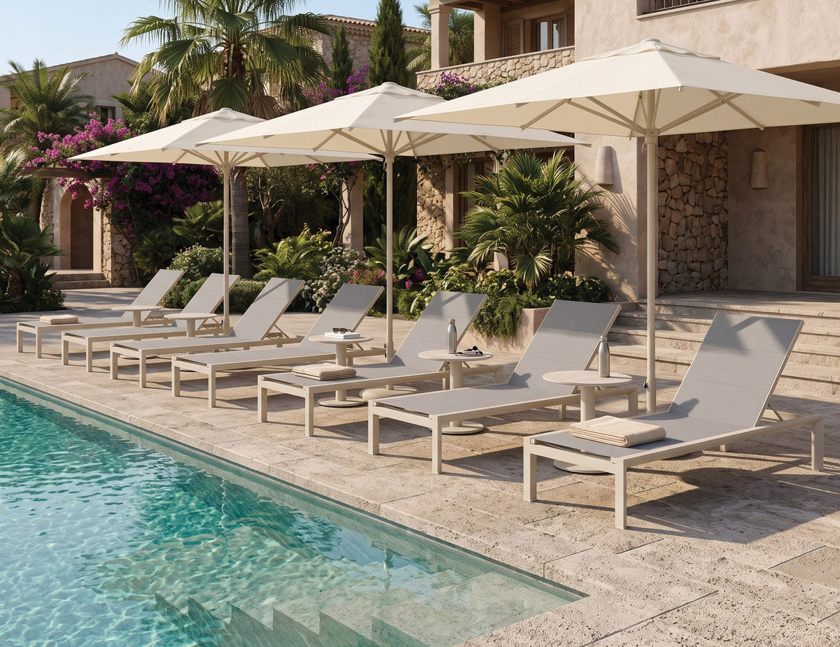 Alvor Outdoor Sun Lounge in a styled interior