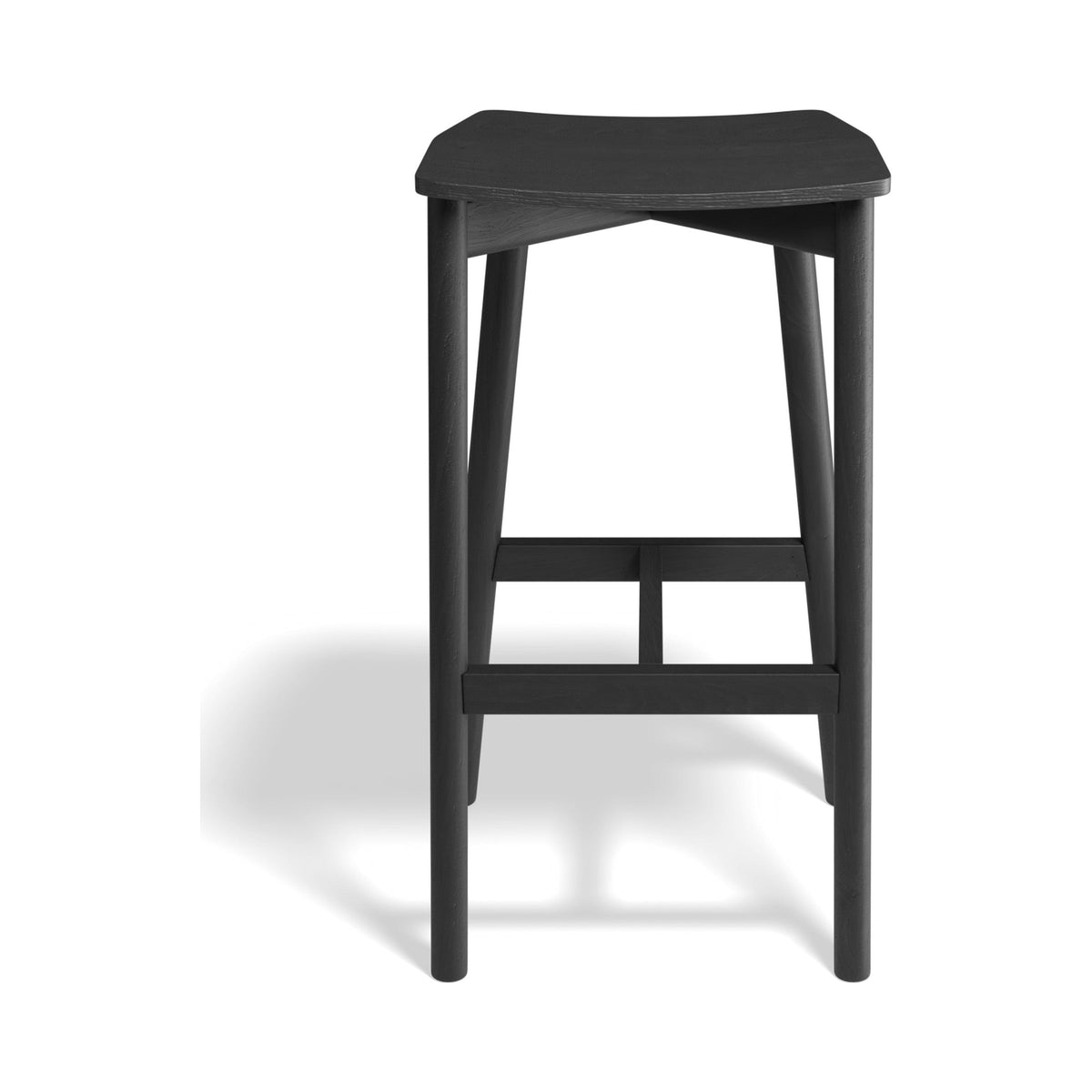 Andi Backless Bar Stool in black stained ash, front view