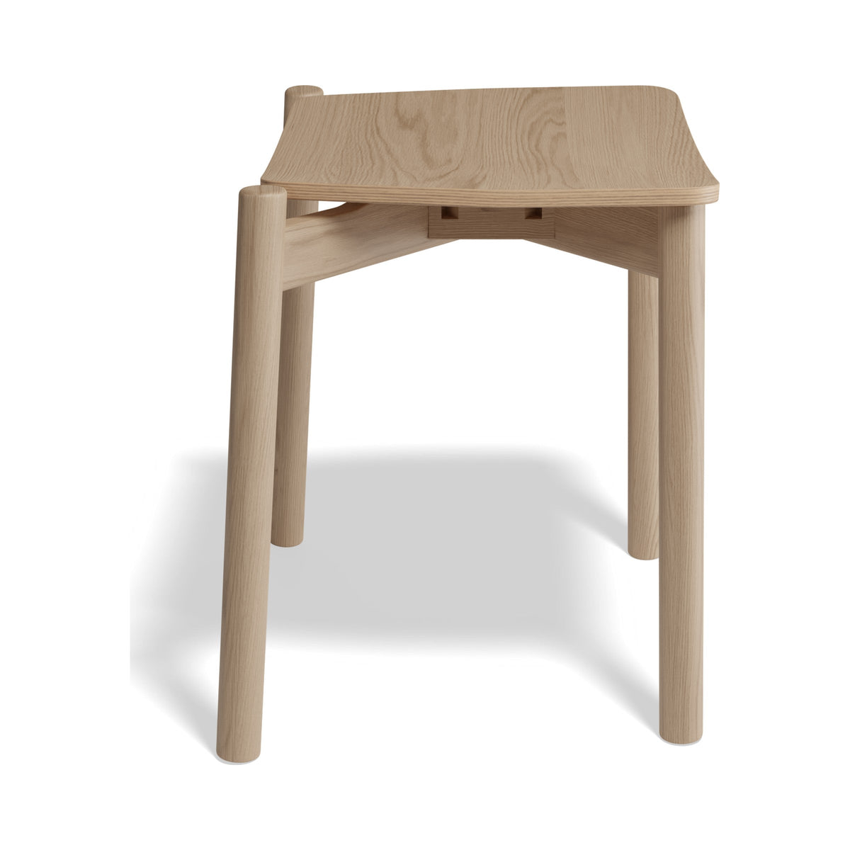 Andi Low Stool in natural ash, side view