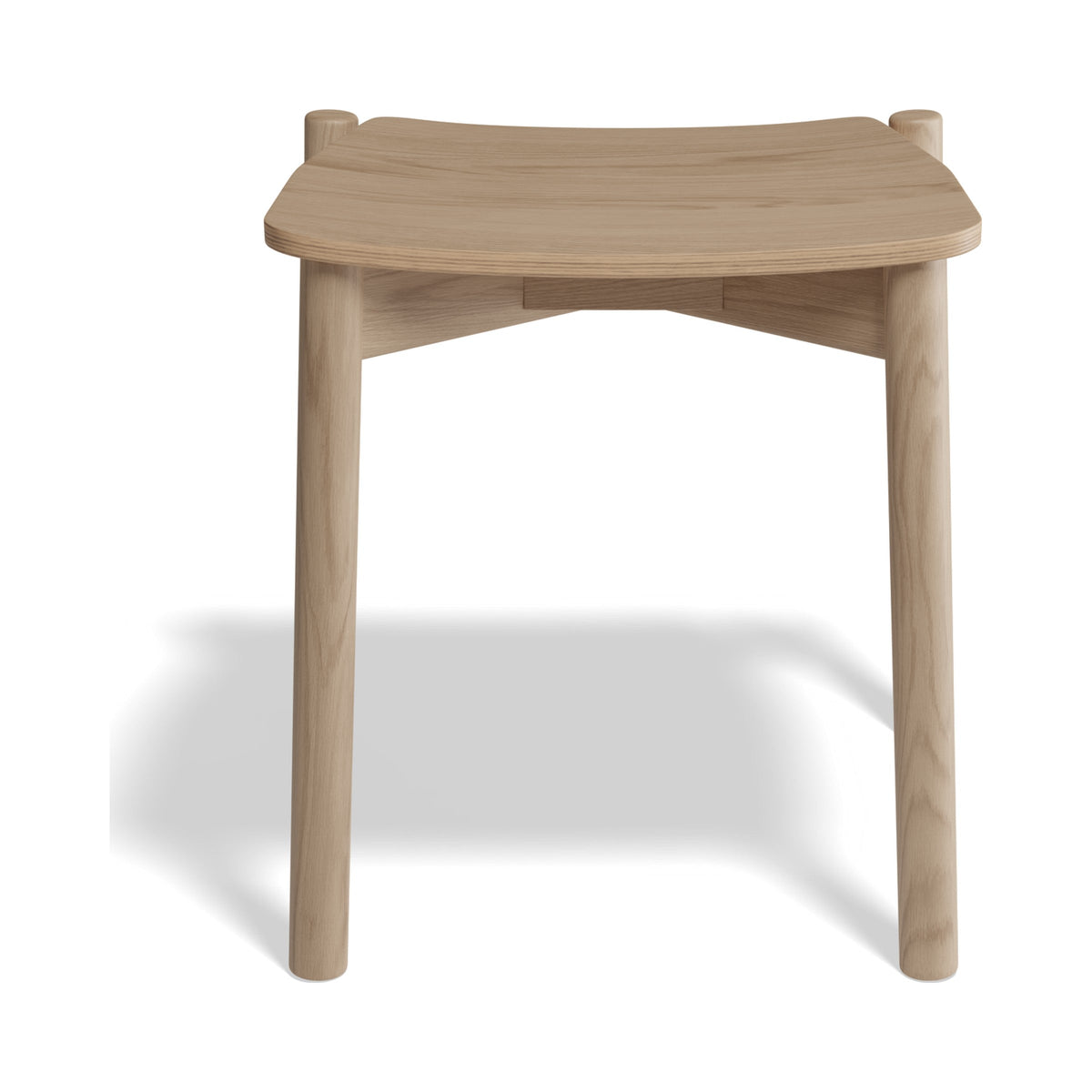 Andi Low Stool in natural ash, front view