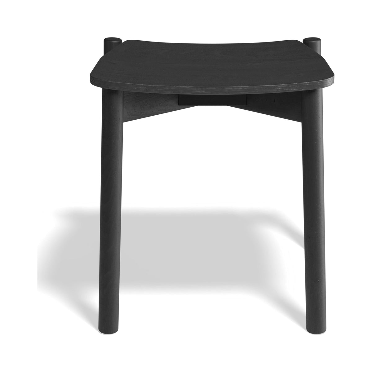 Andi Low Stool in black stained ash, front view