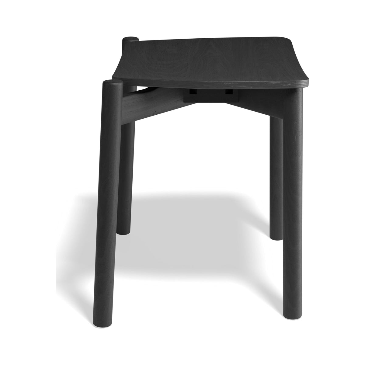 Andi Low Stool in black stained ash, side view