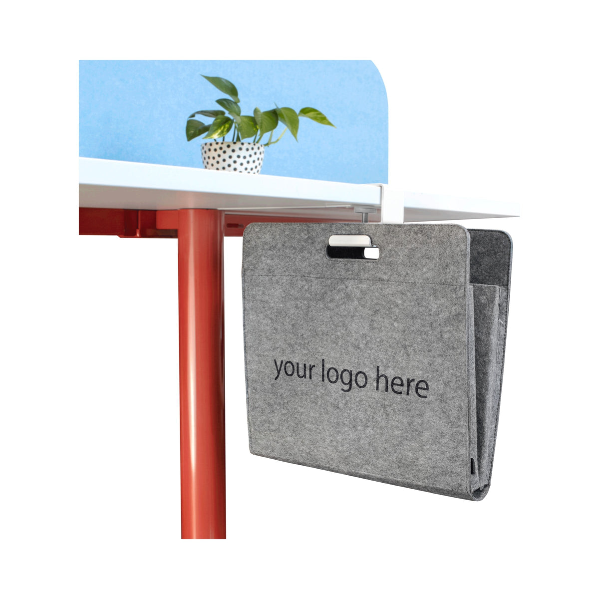 BAG caddy in grey felt with logo