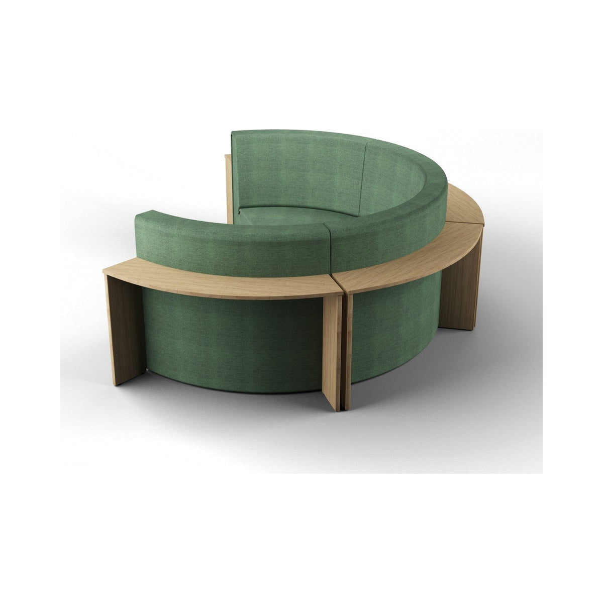 Blinc curved high-back modules with table