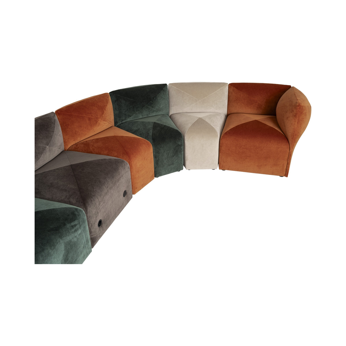 Blob Mini curved multi-colour layout, rear view