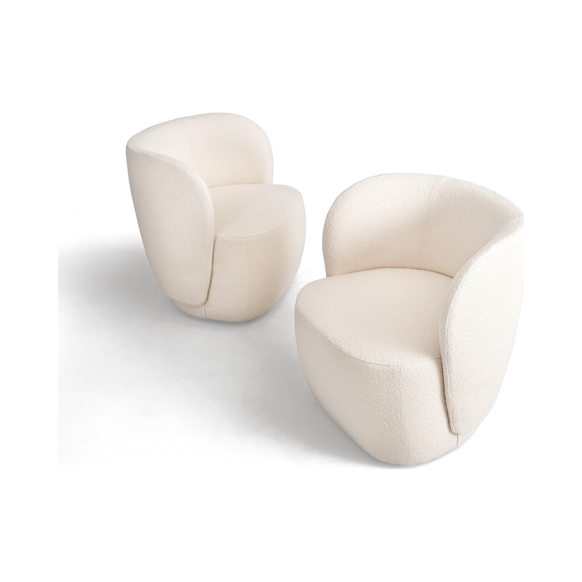 Pair of Cap armchairs in off-white