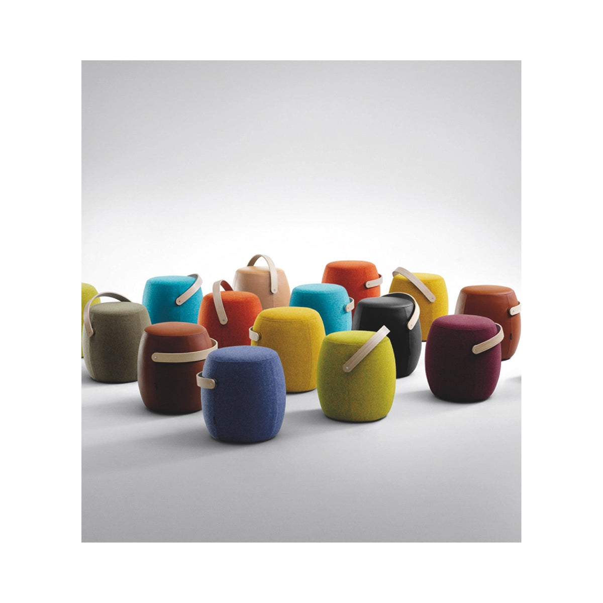 Carry On stools in a group, with wood handles