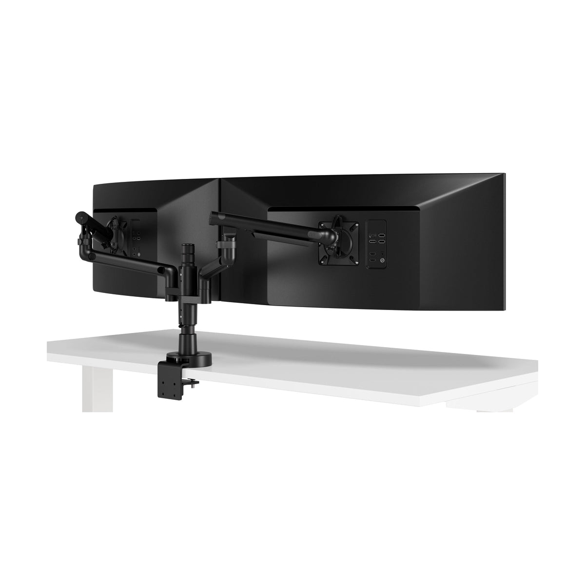 Flo Modular Monitor Arm in Black, dual screens on one post