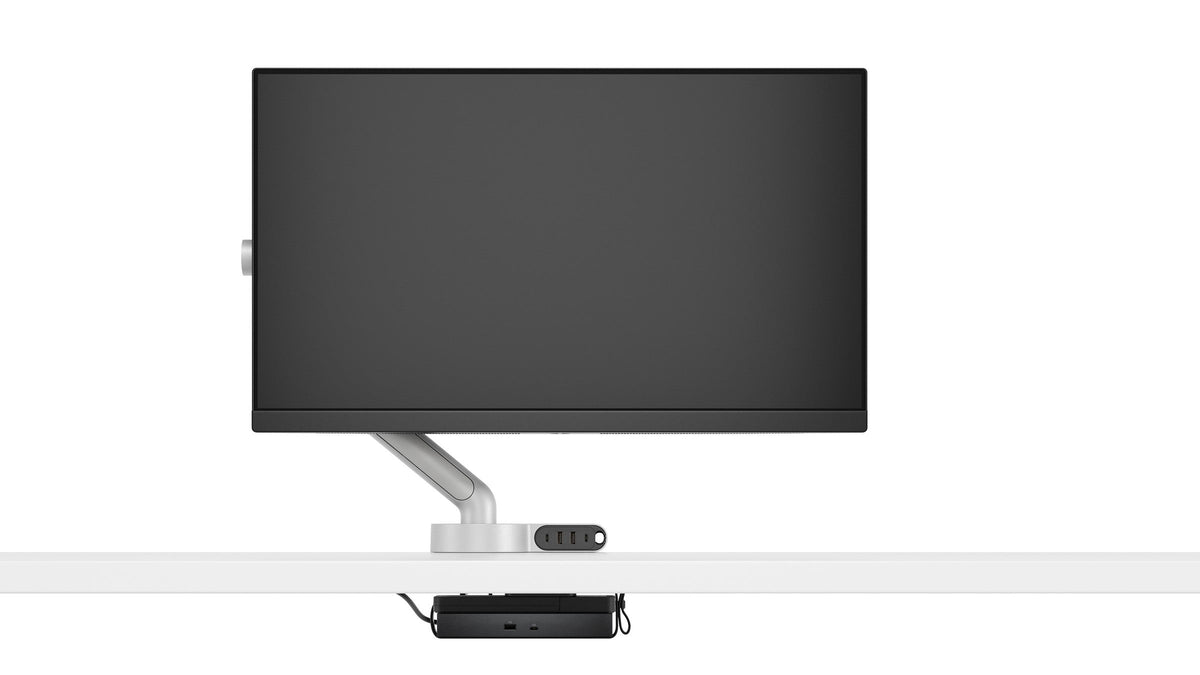 Flo Monitor Arm holding a screen, front view