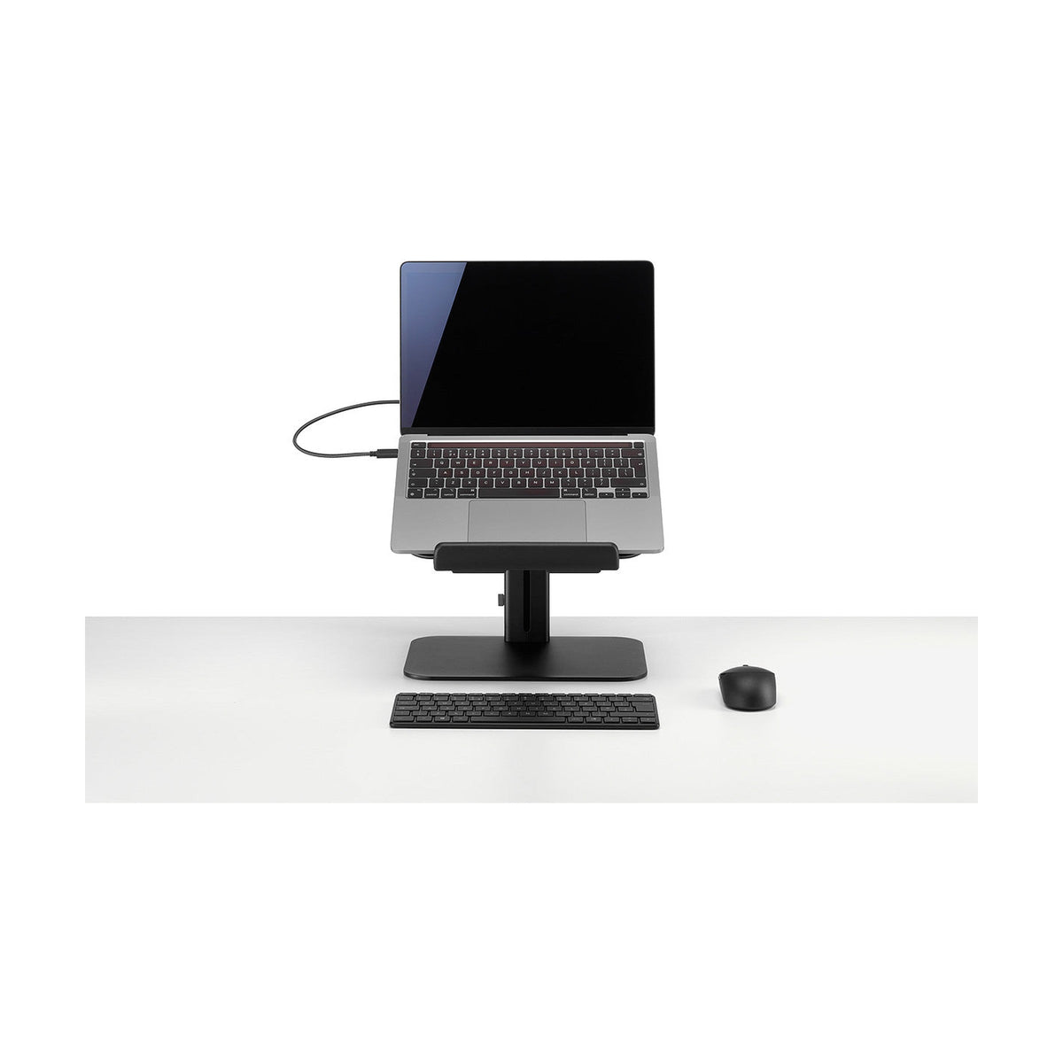 Lana Laptop Stand holding a laptop, front view