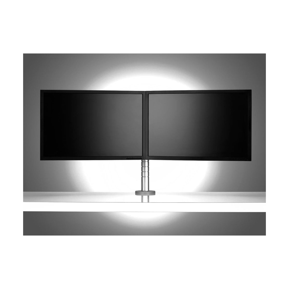 Wishbone Dual Bar Monitor Arm, three-quarter view