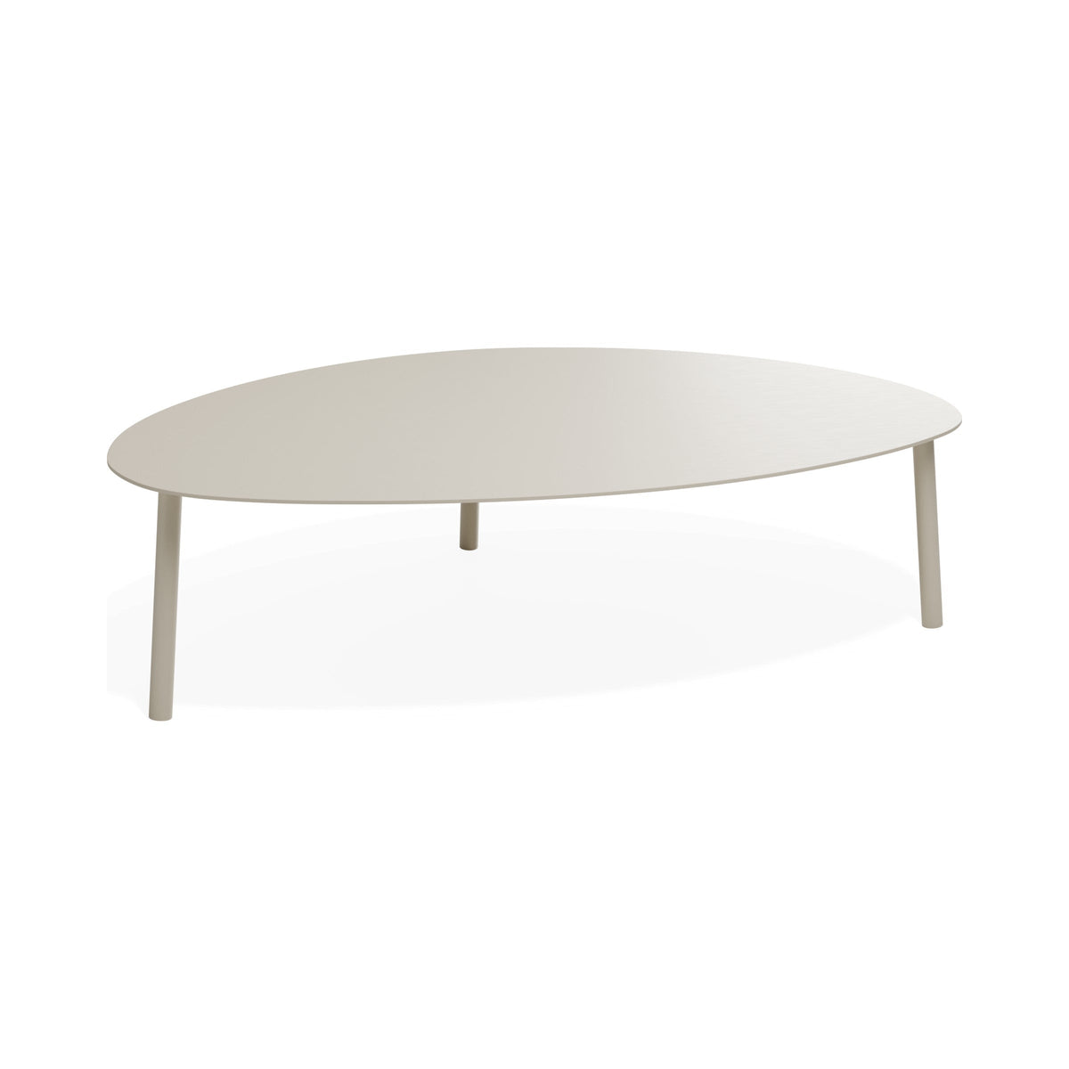 Cetara large coffee table in latte, low side view