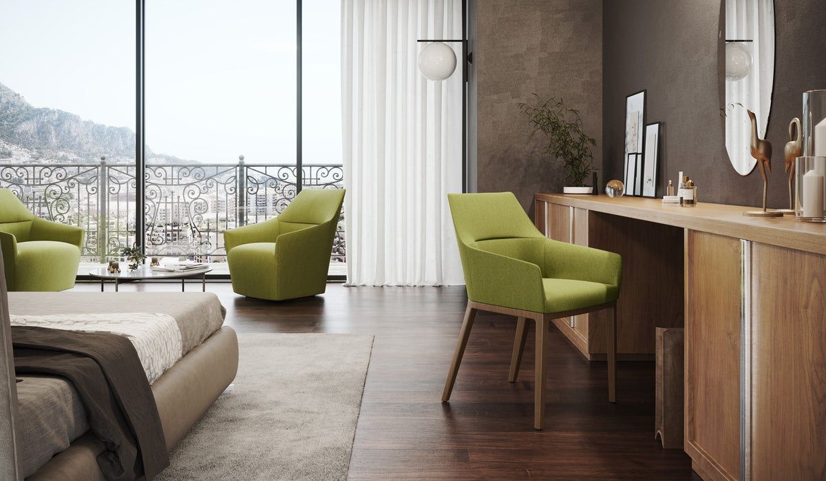 Chic armchairs in a hotel lounge